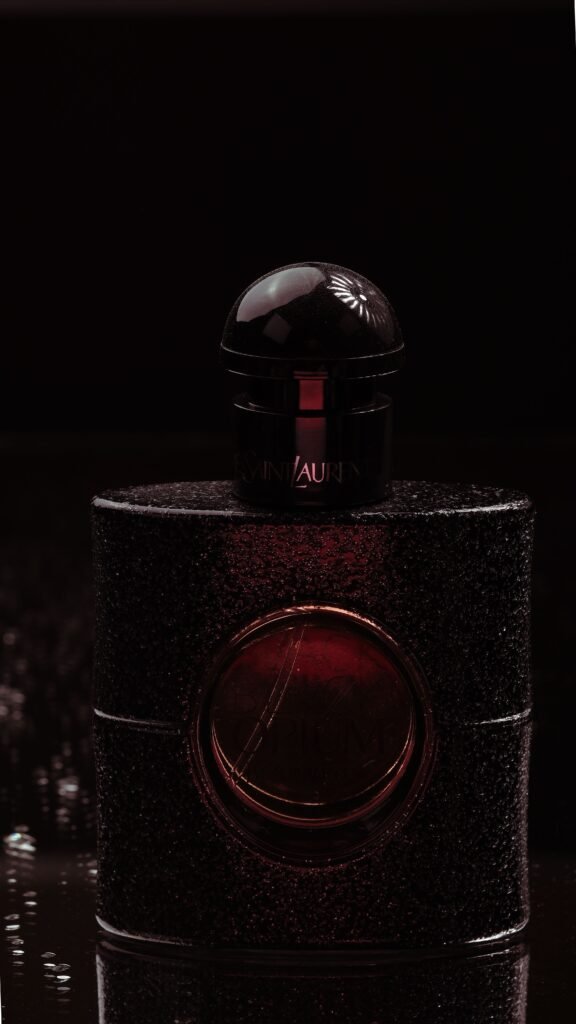 YSL Y Eau de Parfum luxury black perfume bottle on dark background | Aymaxblush